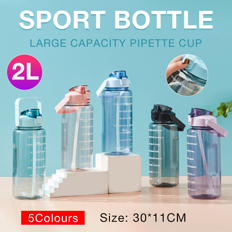 2L Motivational Water Bottle with Time Markings