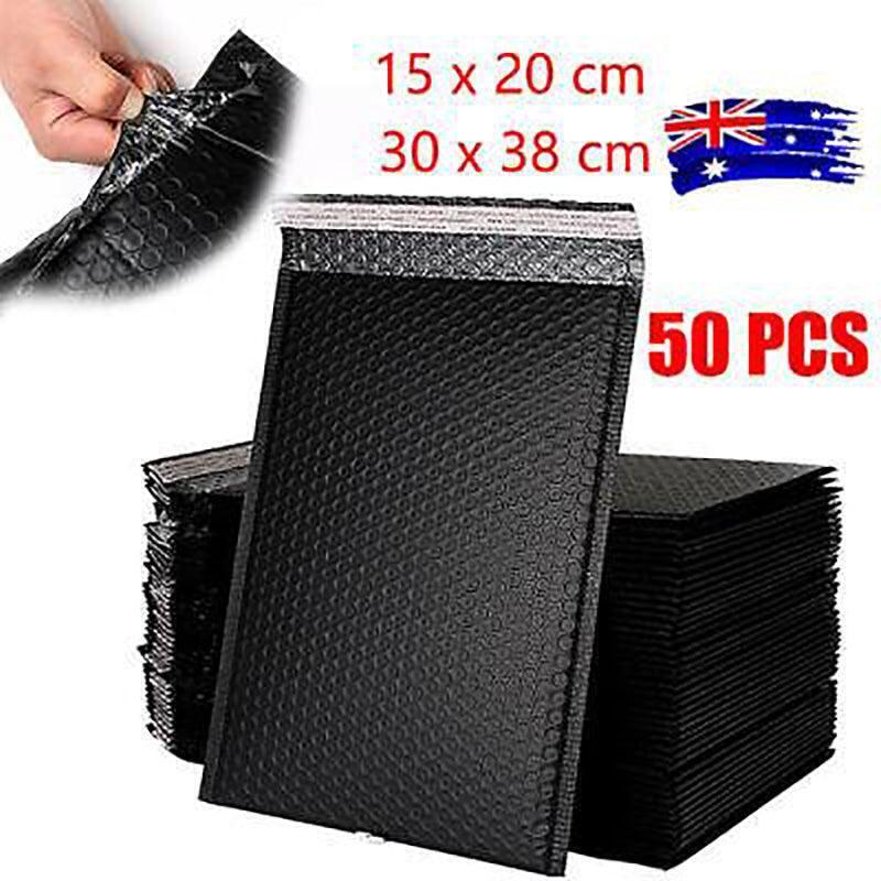 50 Pcs Poly Bubble Mailers Black Padded Shipping Envelopes