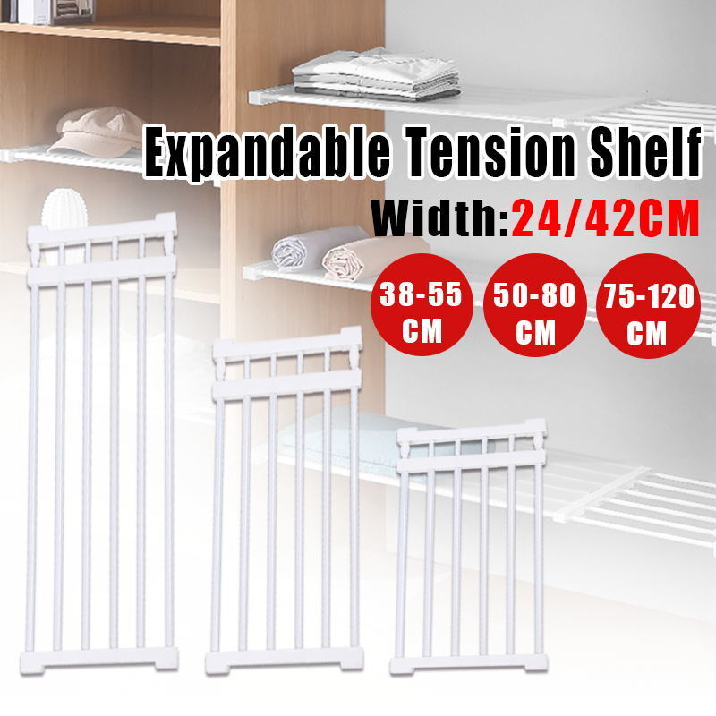 Adjustable Closet Shelf Organiser with Hanger Rod