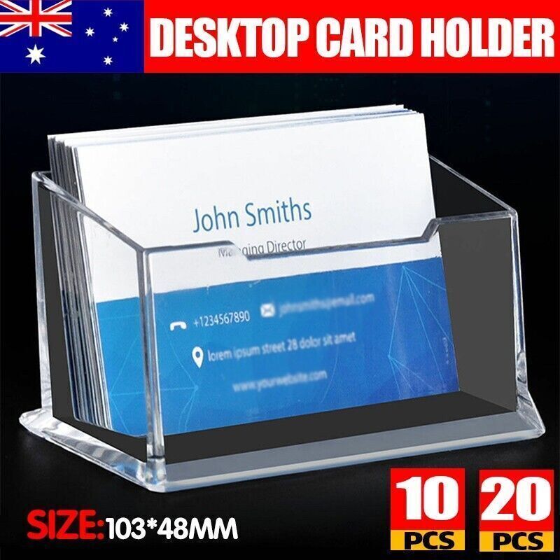 10PCS Clear Desktop Business Card Holder Acrylic Display Stand
