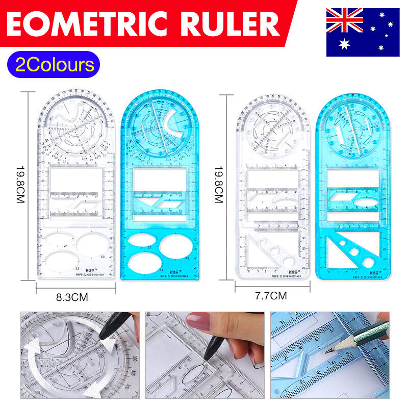 Multifunctional Geometric Ruler Student Mathematics Drawing Tools