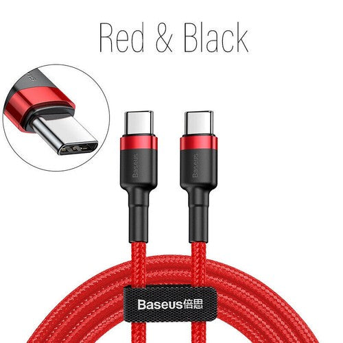 Baseus 60W USB C to Type C Cable PD Fast Charge Braided Lead