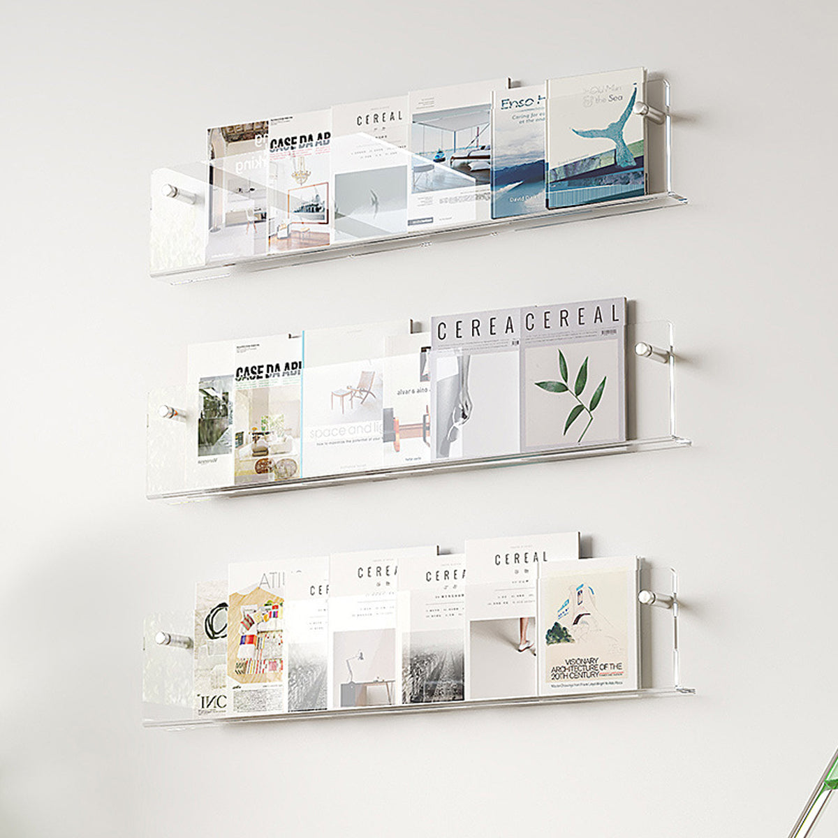 Wall-Mount Acrylic Storage Rack Floating Shelf