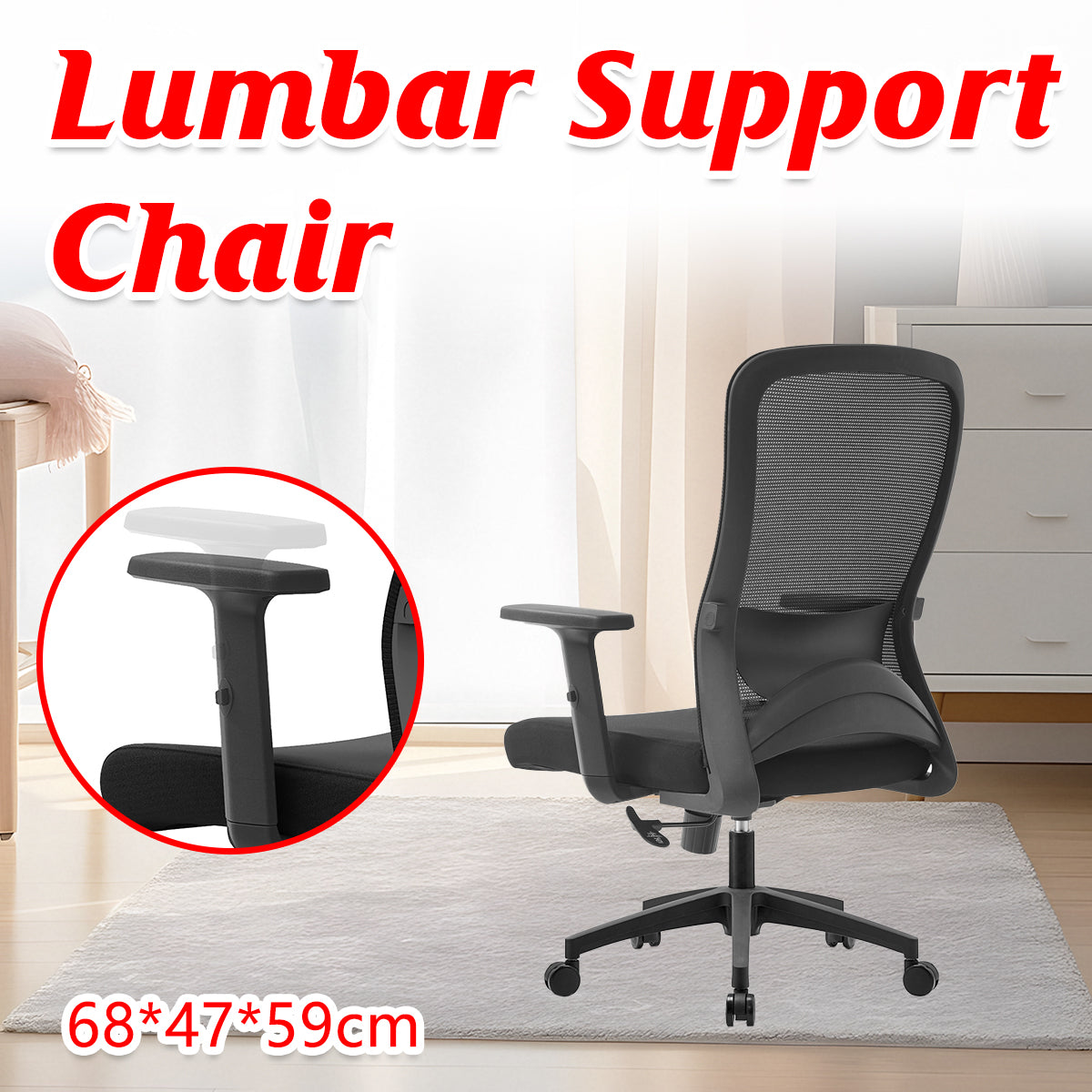 Ergonomic Mesh Office Chair with Adjustable Recline Black