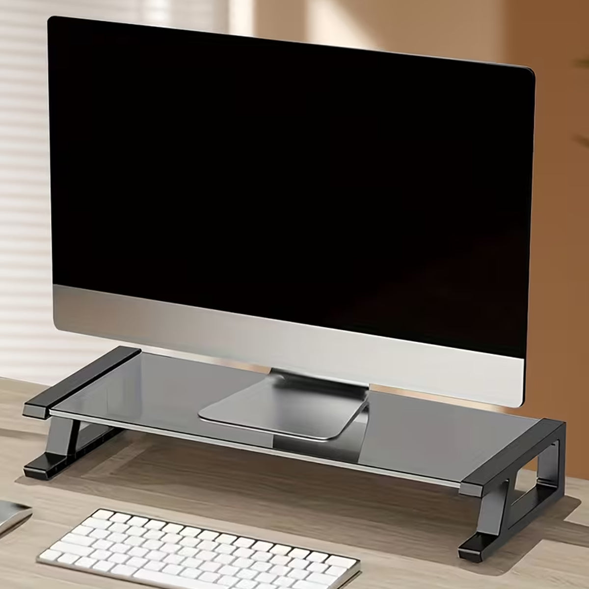 Monitor Stand Riser with Tempered Glass