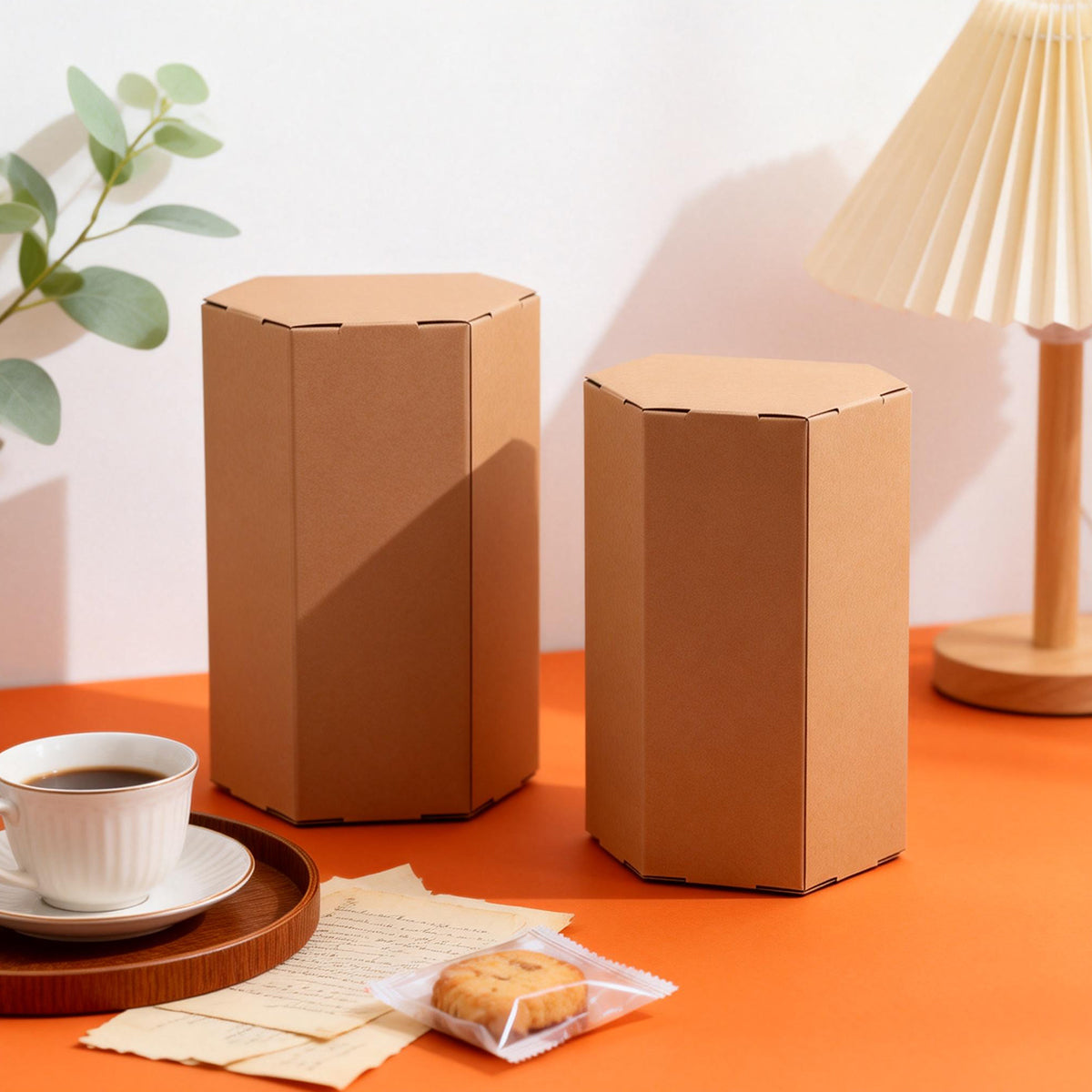 20pcs Kraft Paper Hexagon Gift Boxes for Parties
