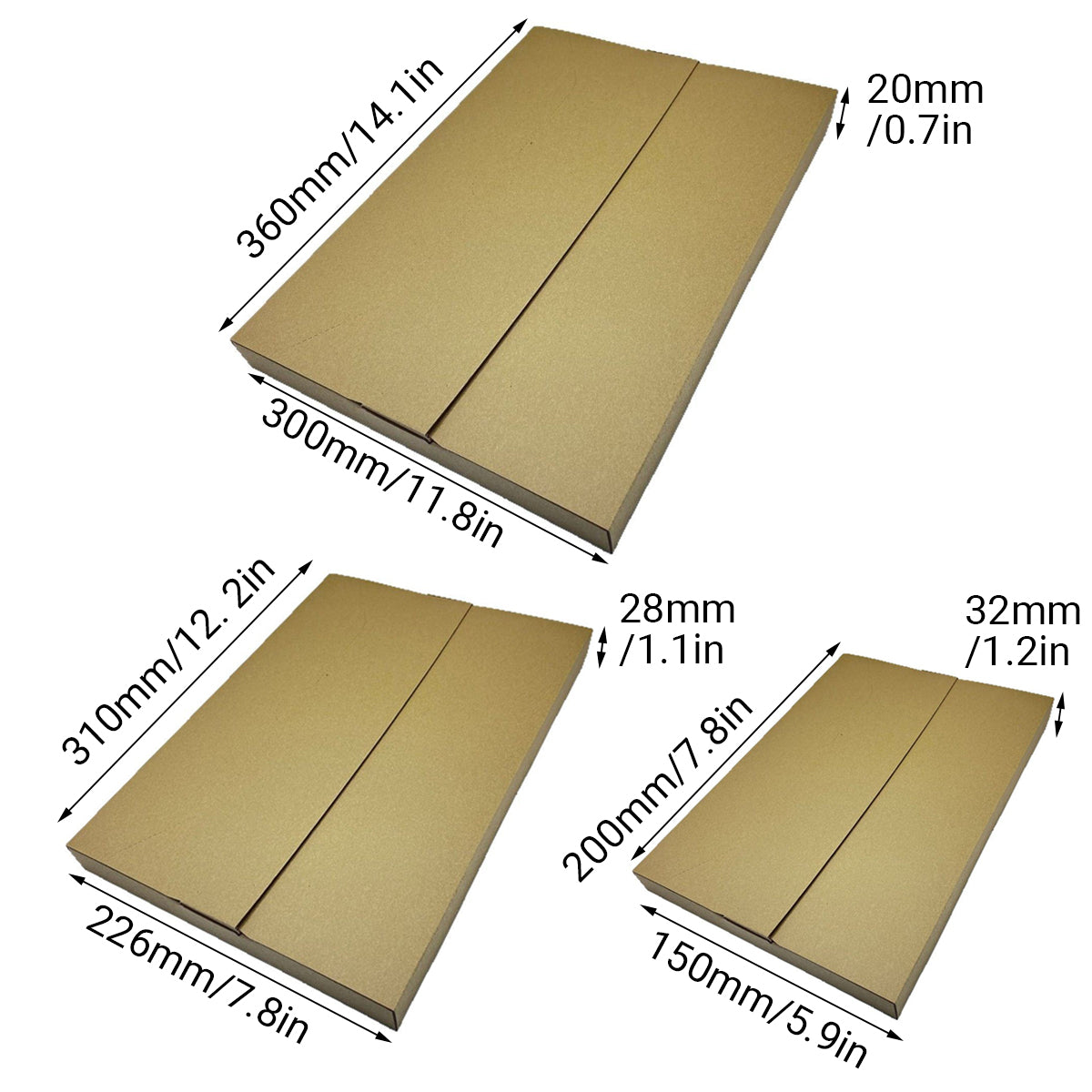 50Pcs Kraft Shipping Boxes Drop-Resistant Packing Set  for Ecommerce and Mailing