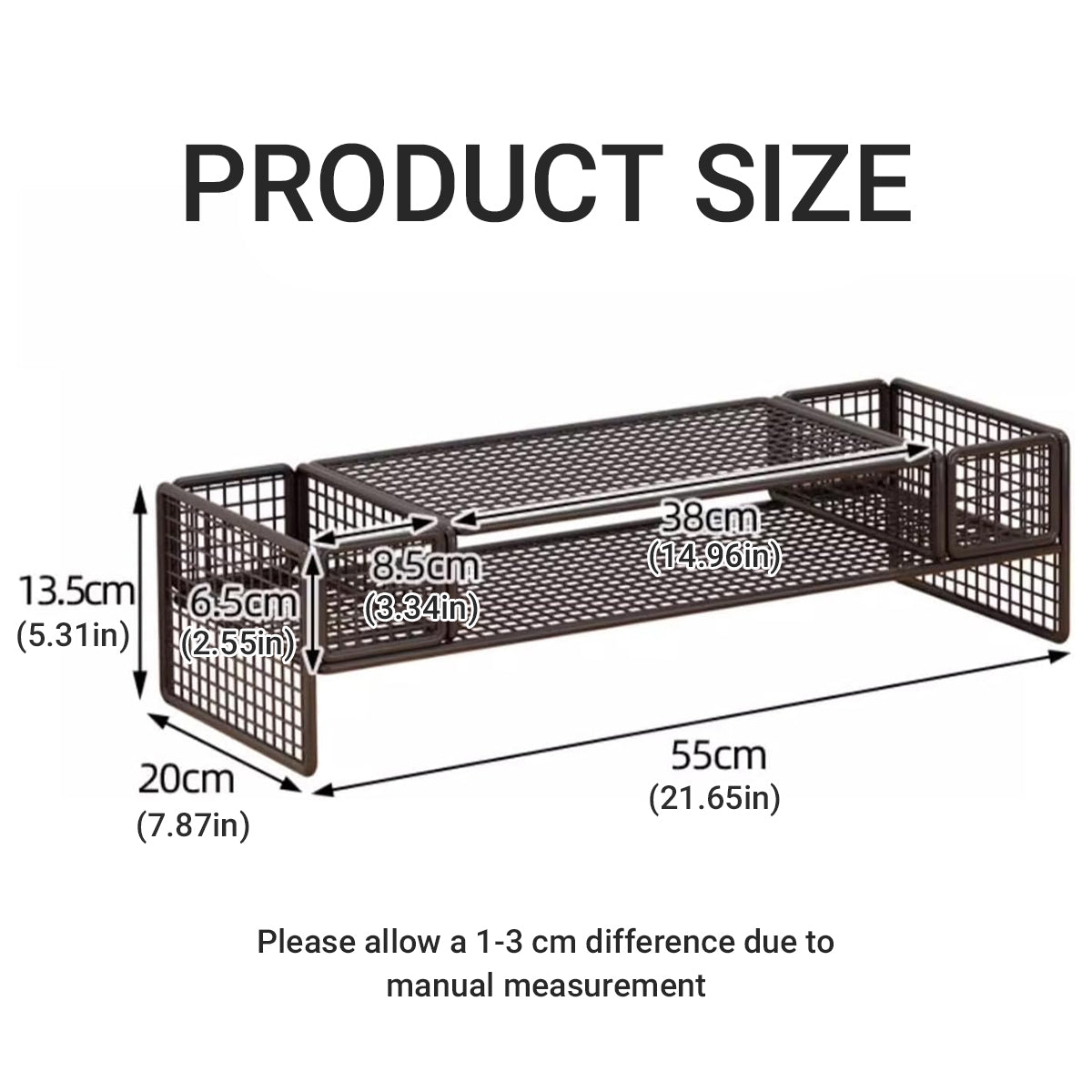 Monitor and Laptop Riser Stand with Storage Compartment