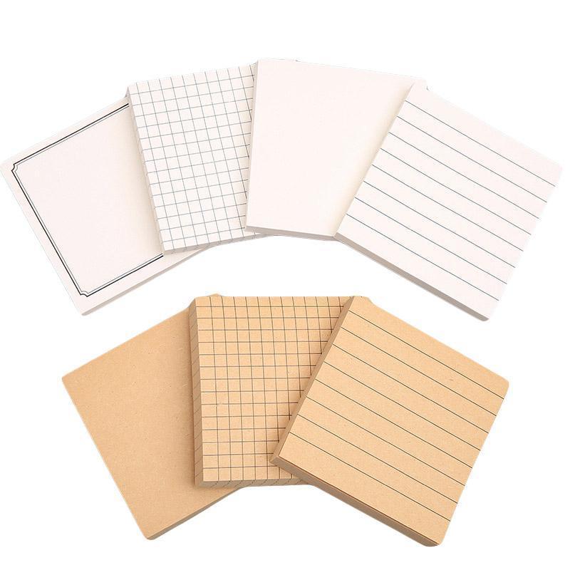 Office Goods 25 Pcs Creative Sticky Notes Kraft and White Paper | Lined ...
