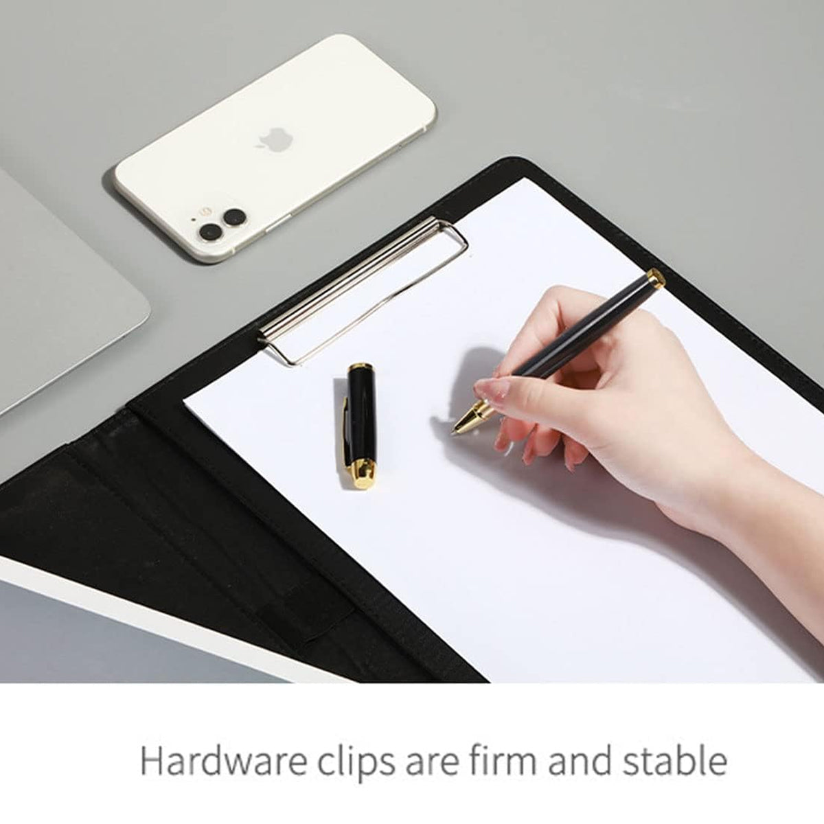 A4 Business File Folder PU Leather with Notebook Clipboard