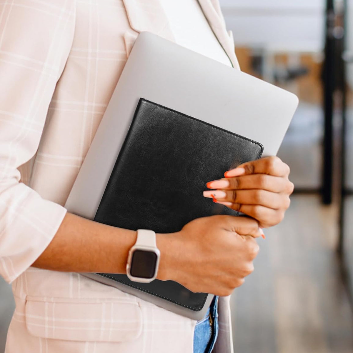 A4 Business File Folder PU Leather with Notebook Clipboard