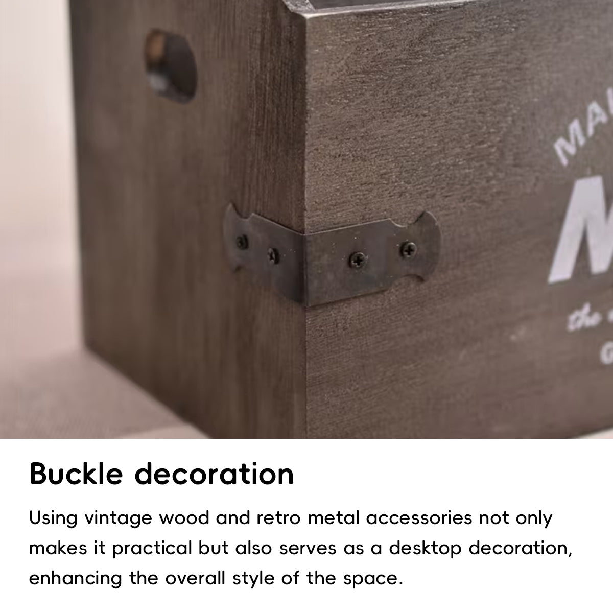Vintage 3-Layer Wooden Desk Storage Box