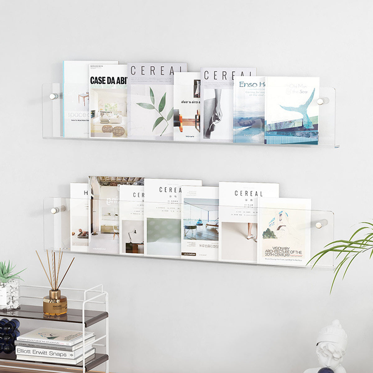 Wall-Mount Acrylic Storage Rack Floating Shelf
