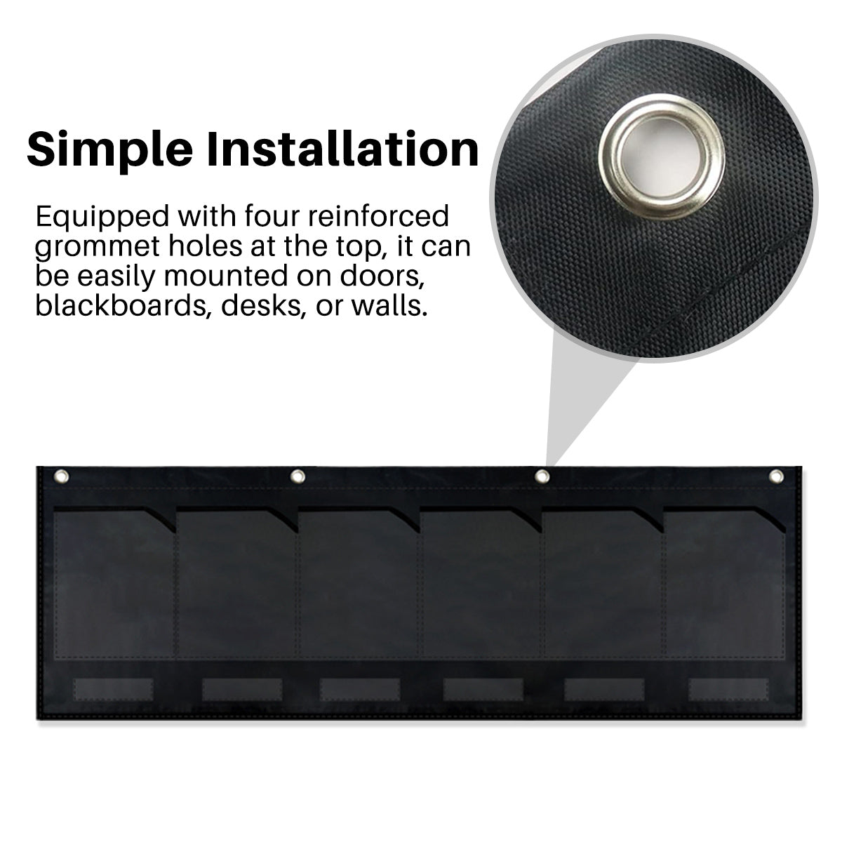 Wall Pocket Chart 6-Pocket Oxford Cloth Document Organizer