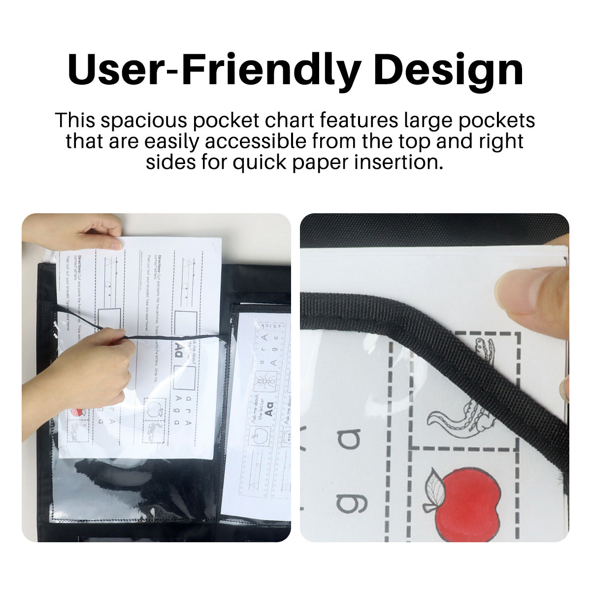 Wall Pocket Chart 6-Pocket Oxford Cloth Document Organizer