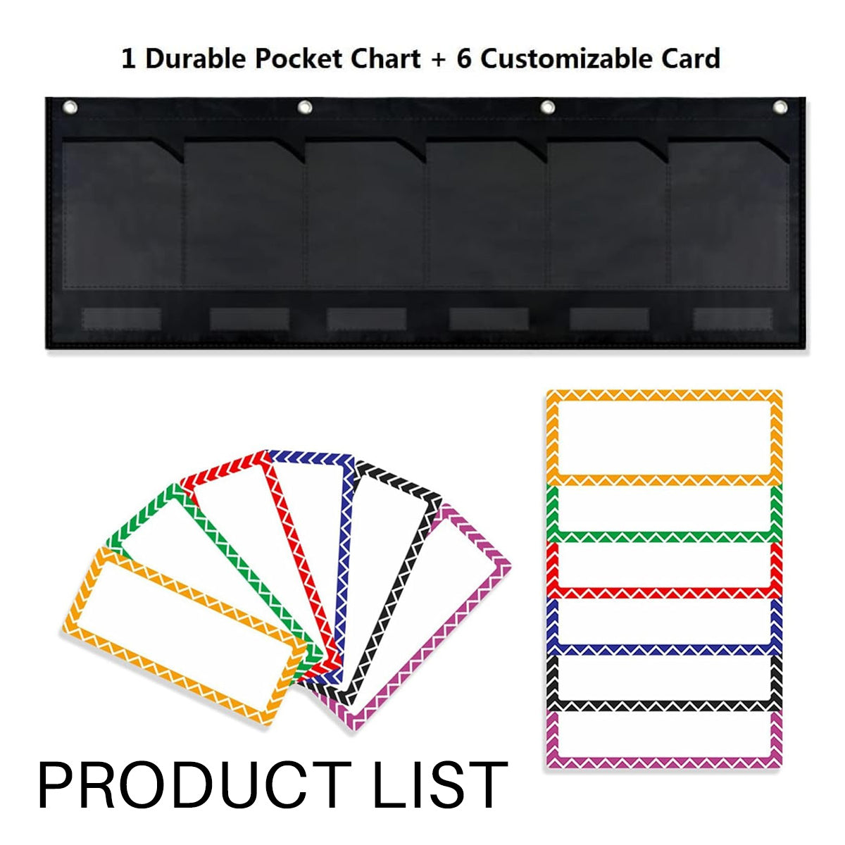 Wall Pocket Chart 6-Pocket Oxford Cloth Document Organizer