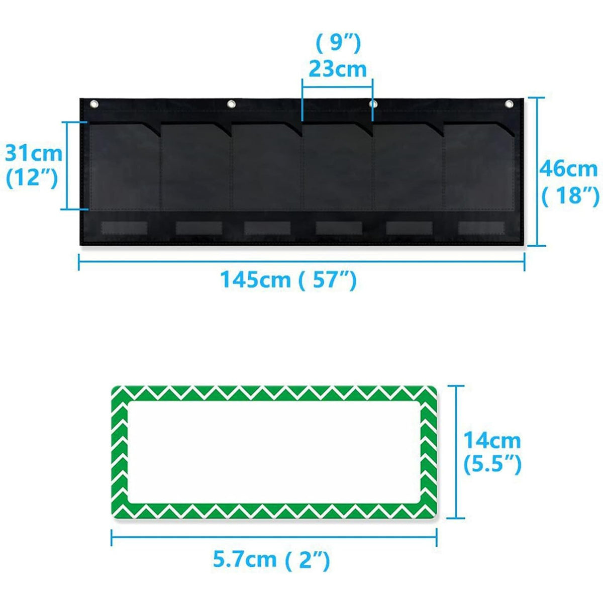 Wall Pocket Chart 6-Pocket Oxford Cloth Document Organizer