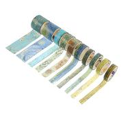10 Rolls Gold Foil Washi Tape Set for Scrapbooking