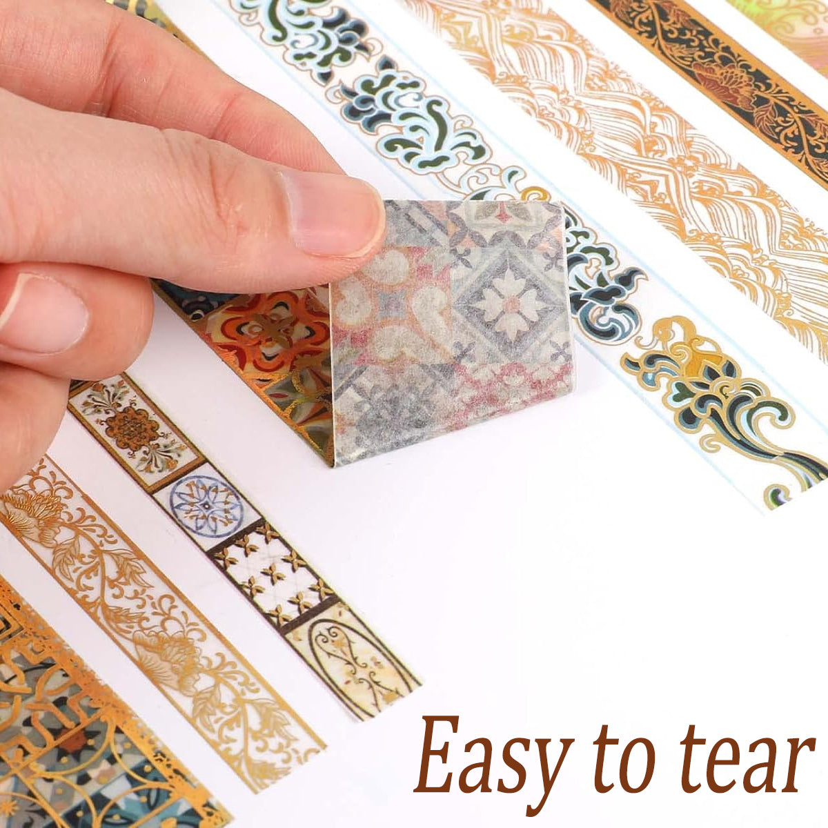 10 Rolls Gold Foil Washi Tape Set for Scrapbooking