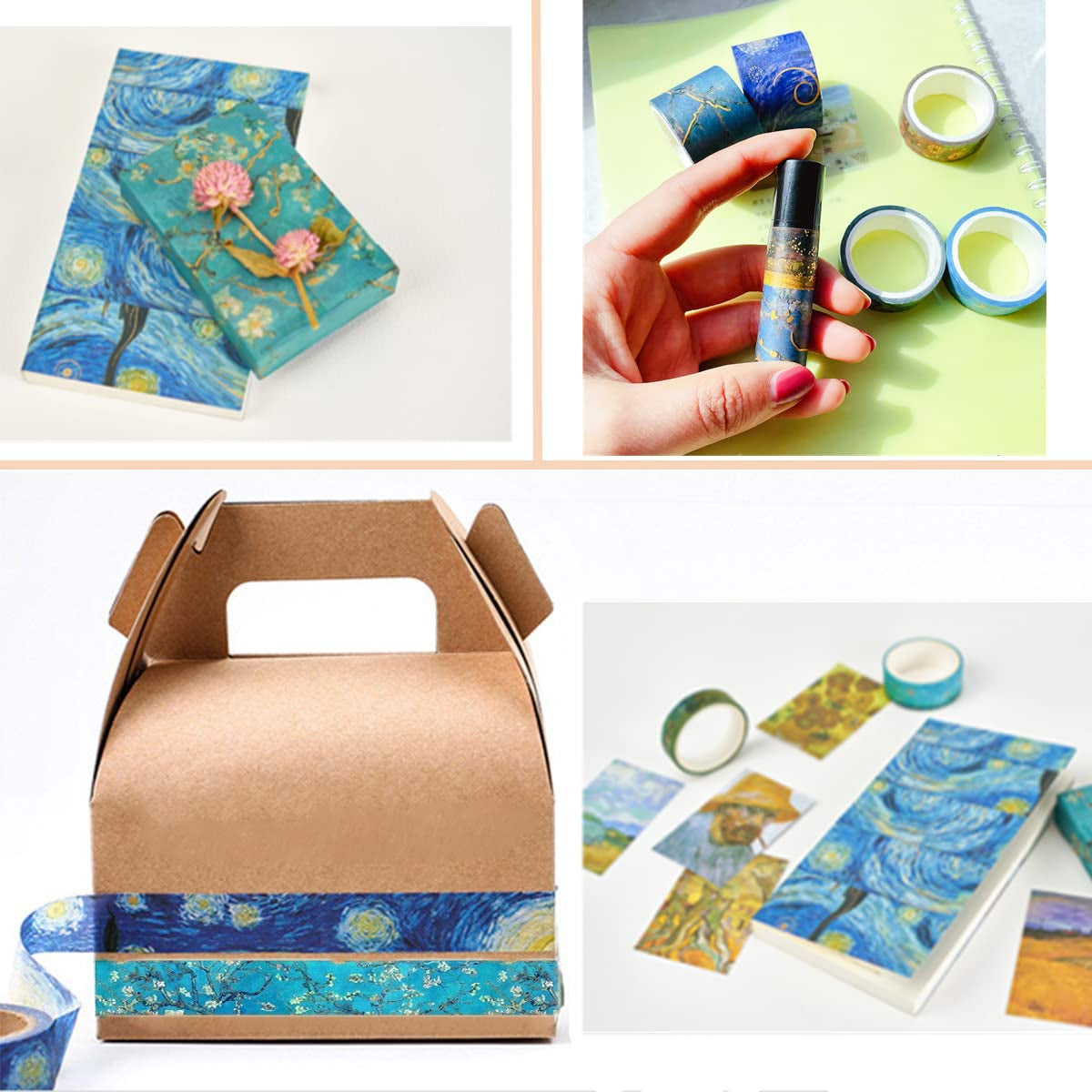 10 Rolls Gold Foil Washi Tape Set for Scrapbooking