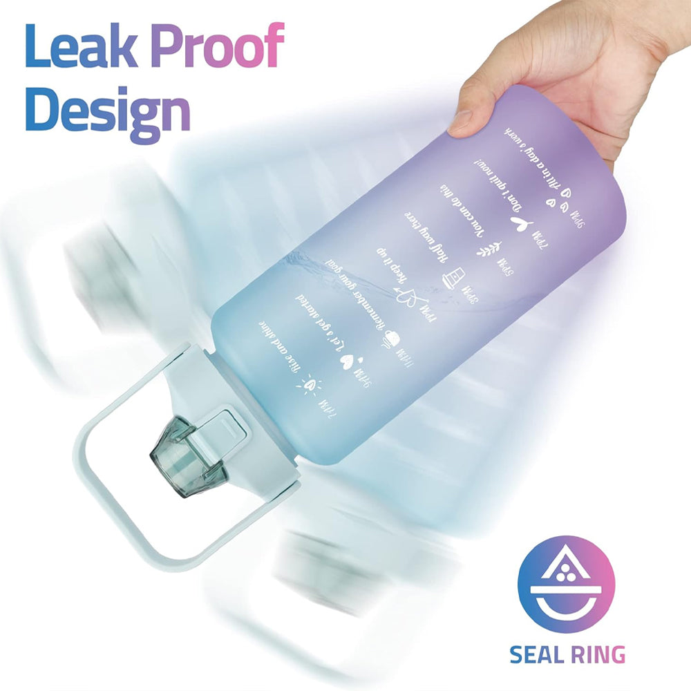 2L Water Bottle with Straw and Time Markers