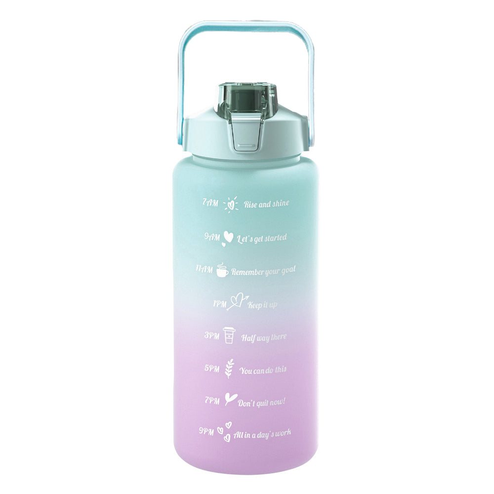 2L Water Bottle with Straw and Time Markers