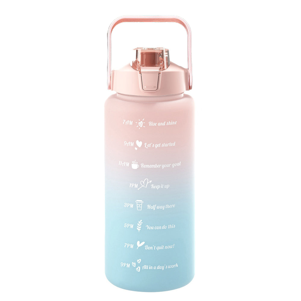 2L Water Bottle with Straw and Time Markers