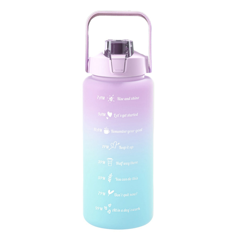 2L Water Bottle with Straw and Time Markers