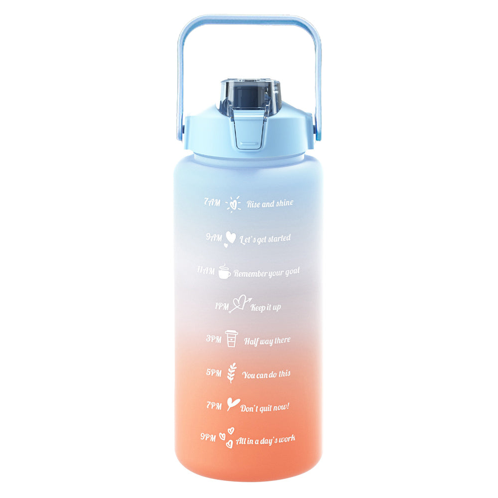 2L Water Bottle with Straw and Time Markers