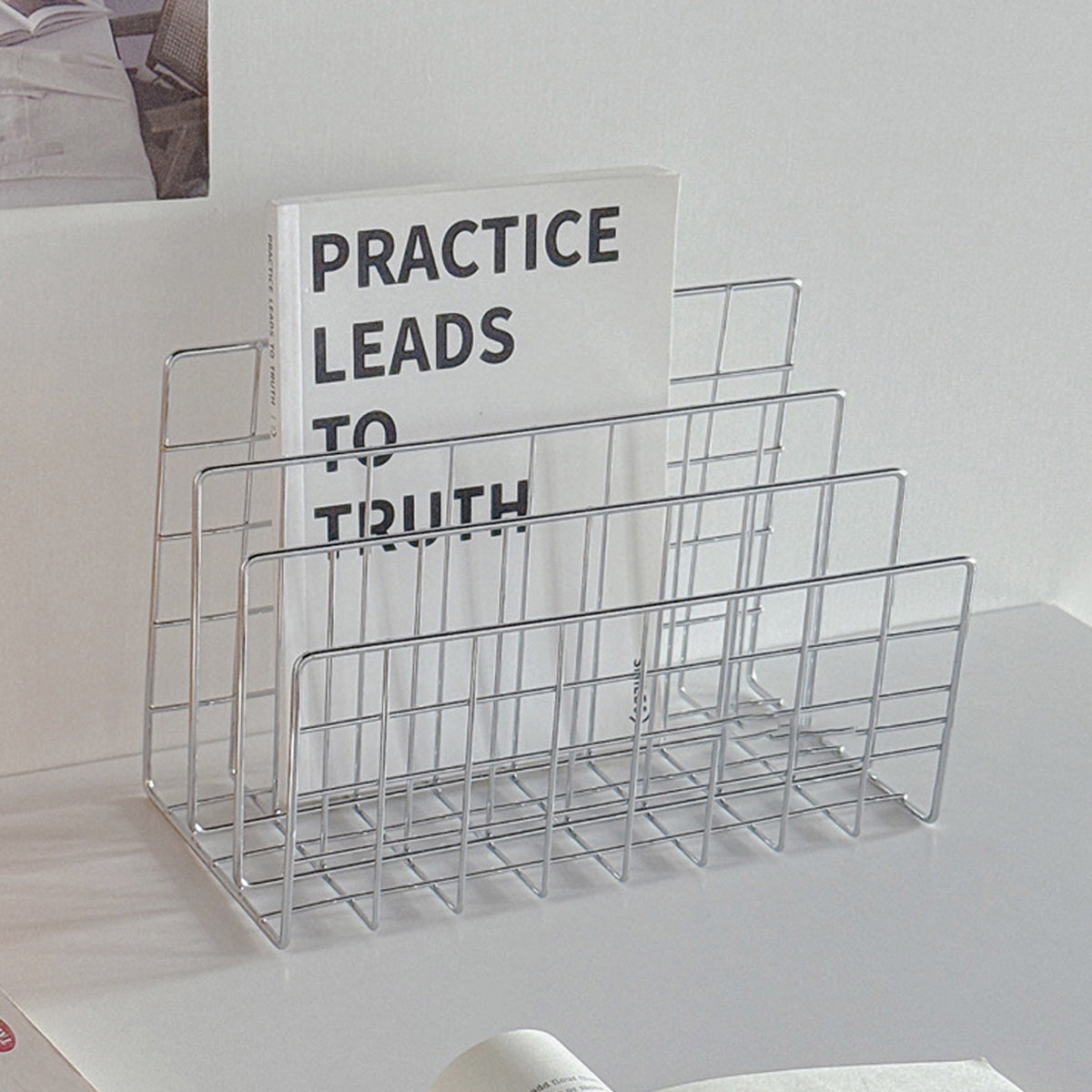 Minimalist Metal Book Holder Desktop Organizer