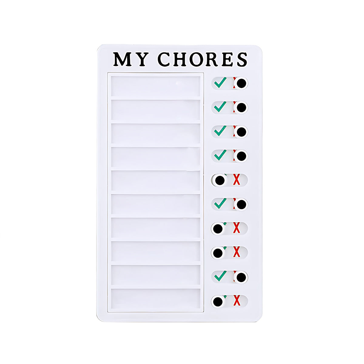 Memo Plastic Board with Slider Checklist for Home or Office
