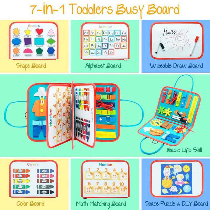 Montessori Busy Board Sensory Toy for Kids Learning