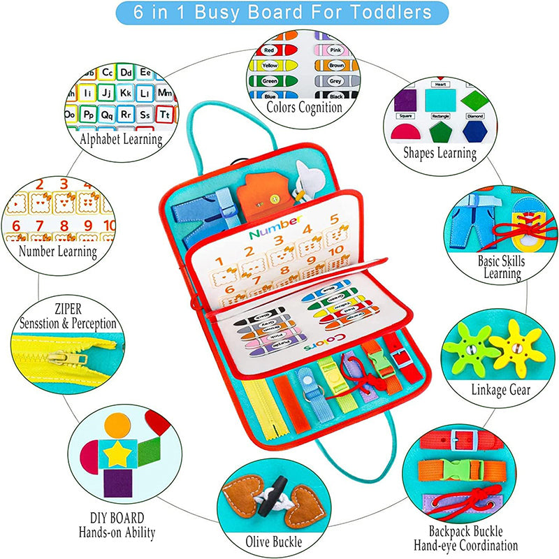 Montessori Busy Board Sensory Toy for Kids Learning