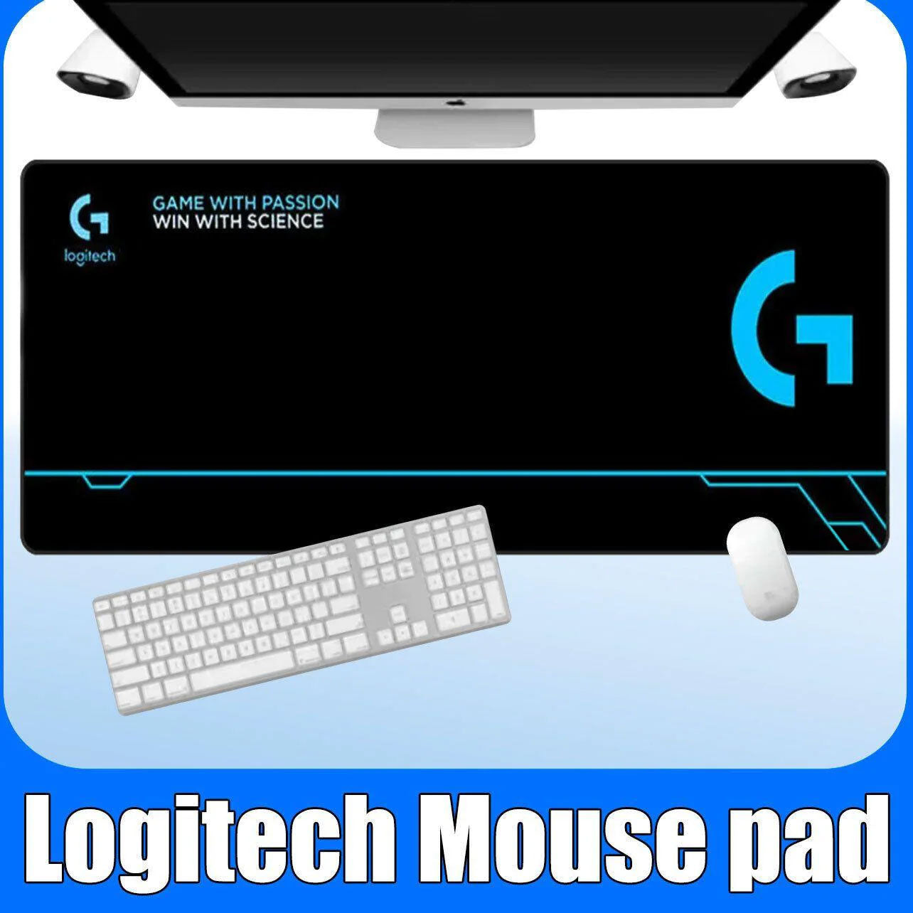 Logitech Gaming Mouse Pad Non-Slip Soft Cloth Black Rubber Base