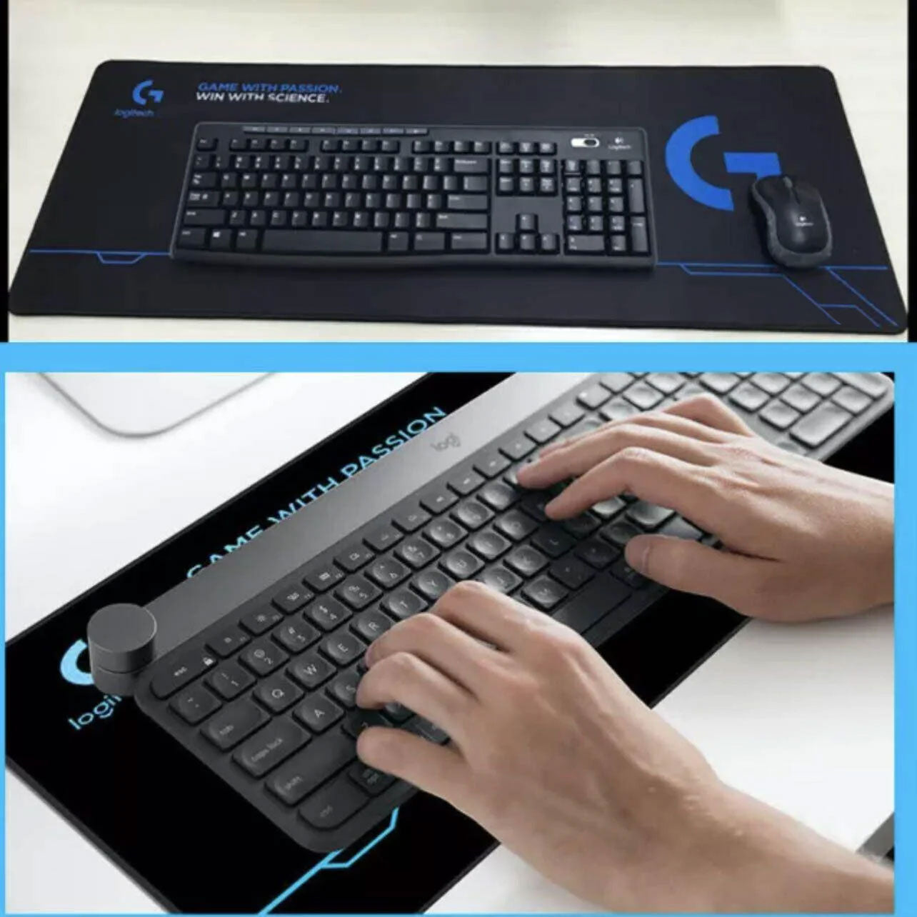 Logitech Gaming Mouse Pad Non-Slip Soft Cloth Black Rubber Base