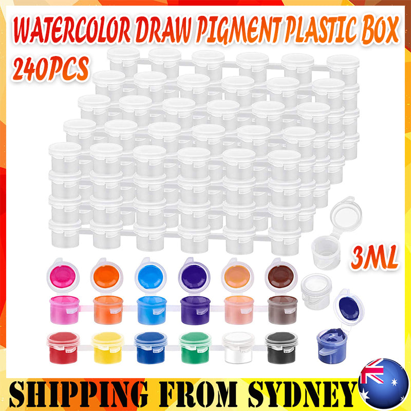 240 Pcs Empty Paint Pots Clear Plastic Strips for Art Storage