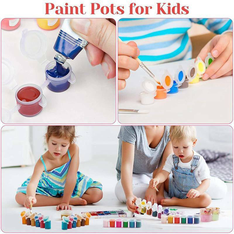 240 Pcs Empty Paint Pots Clear Plastic Strips for Art Storage