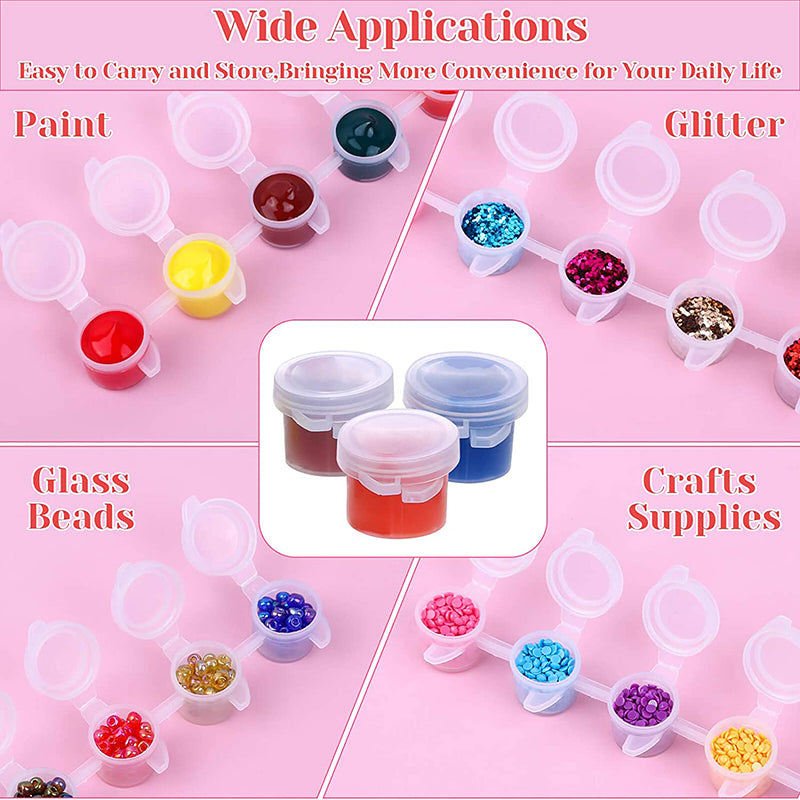 240 Pcs Empty Paint Pots Clear Plastic Strips for Art Storage