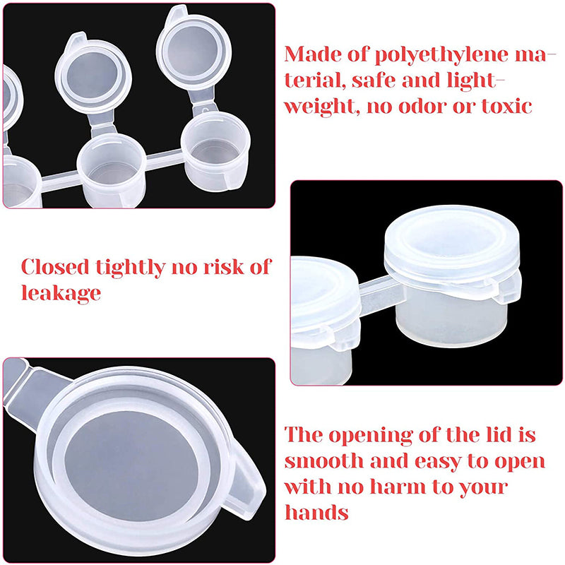 240 Pcs Empty Paint Pots Clear Plastic Strips for Art Storage