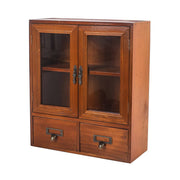 Nordic Wooden Retro Display Cabinet Double Doors