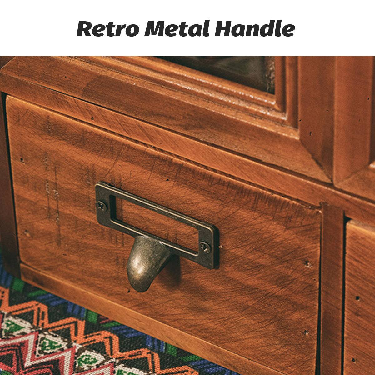 Nordic Wooden Retro Display Cabinet Double Doors