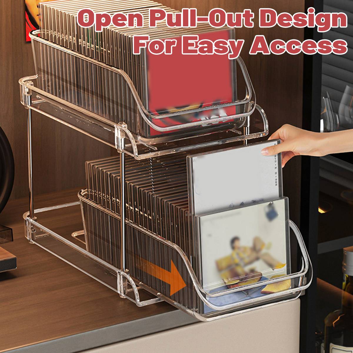 2-Tier CD DVD Storage Rack Desktop Vinyl Records