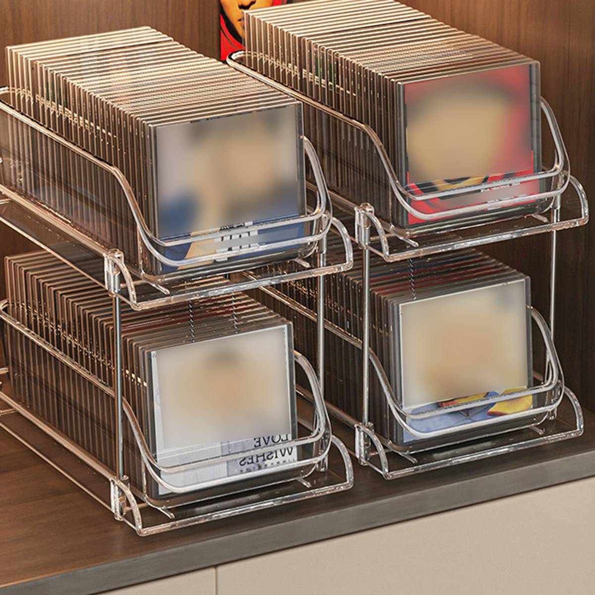 2-Tier CD DVD Storage Rack Desktop Vinyl Records