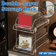 2-Tier CD DVD Storage Rack Desktop Vinyl Records