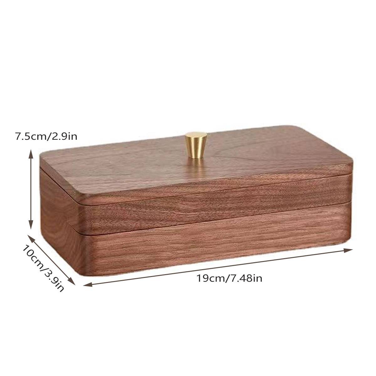 Double-Layer Wooden Jewelry Storage Box Dustproof Lid