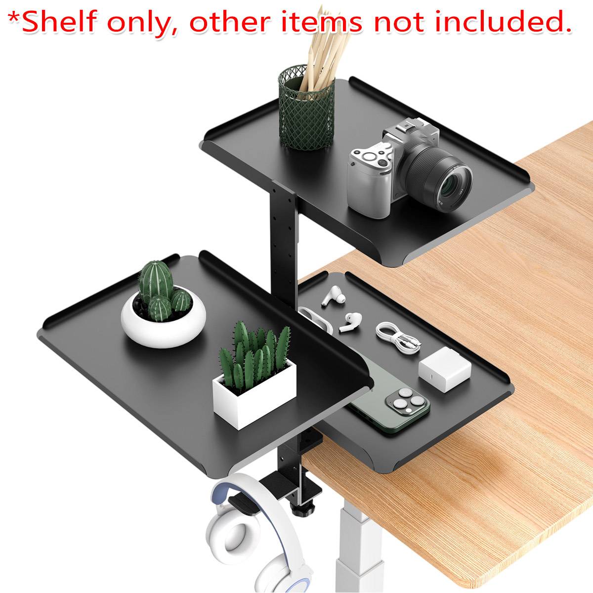 3-Tier Multi Function Side Table Shelf for Desk