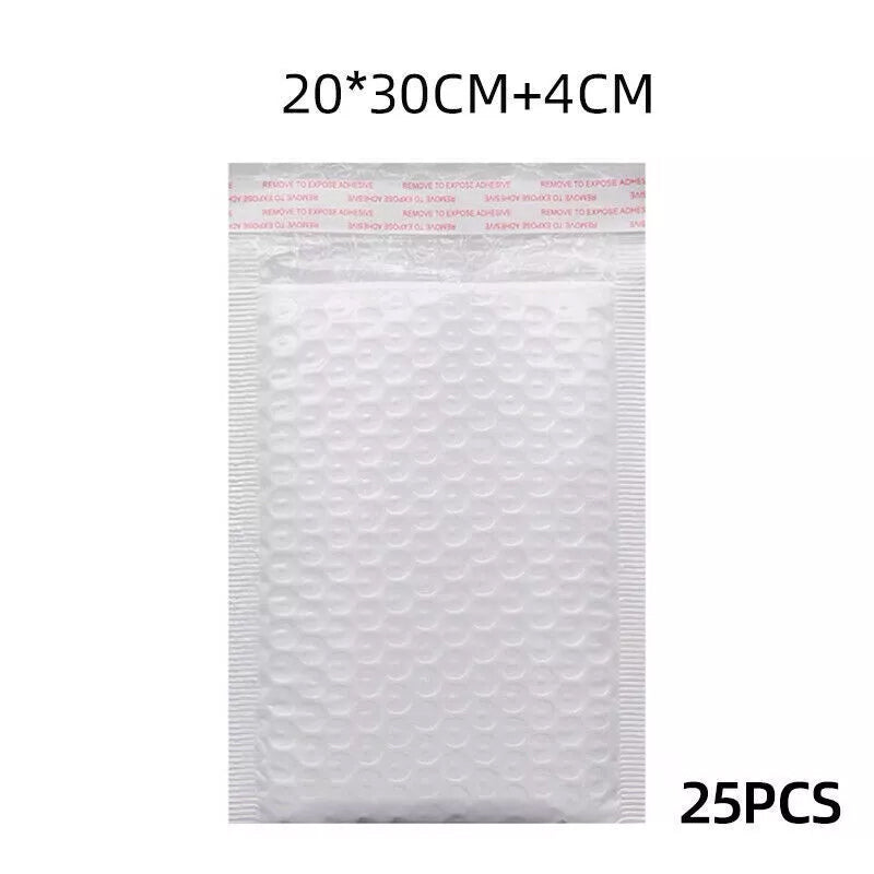25–100 Pcs Poly Bubble Mailer Envelopes White Padded Bags