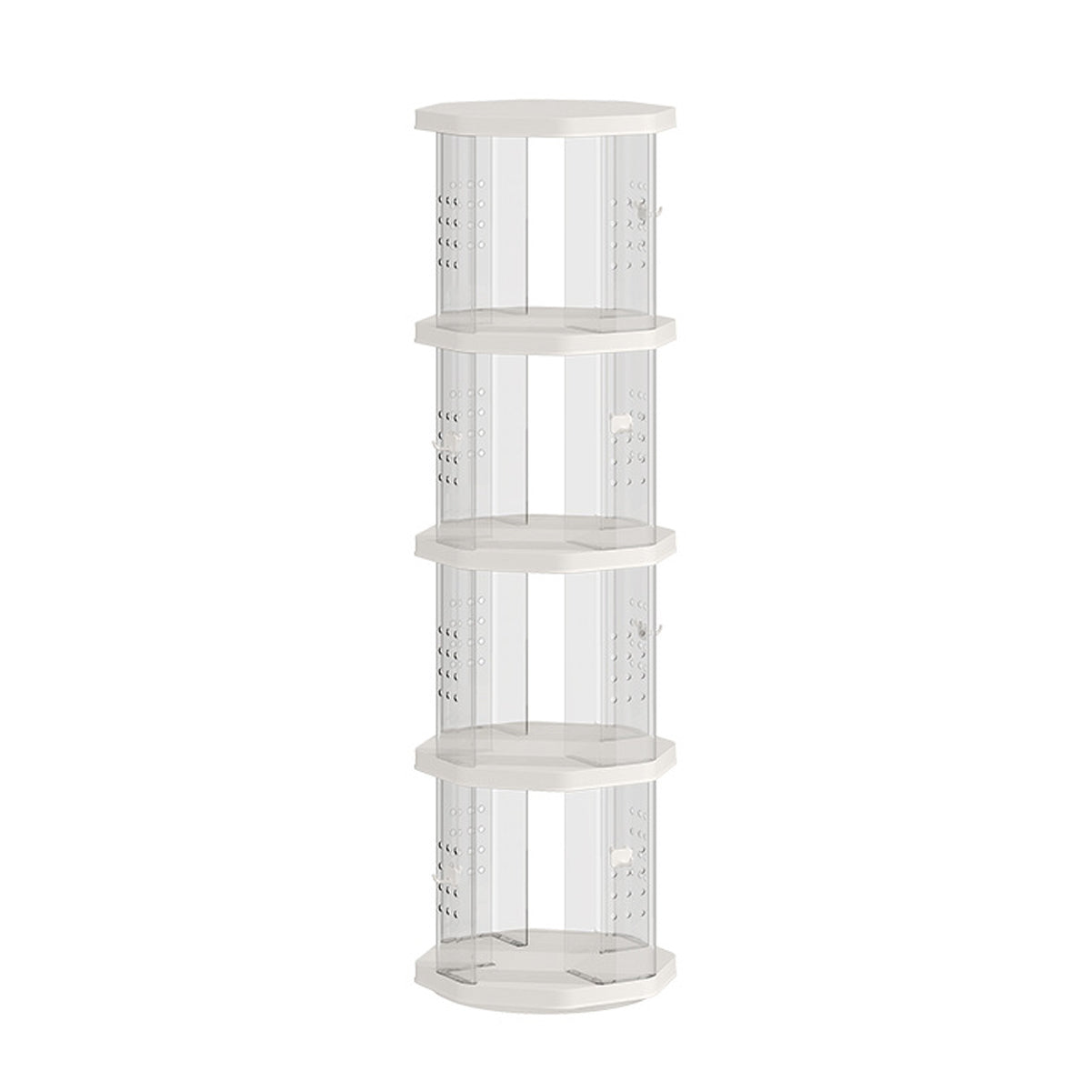Floor Standing Rotating Bookshelf Clear Panels