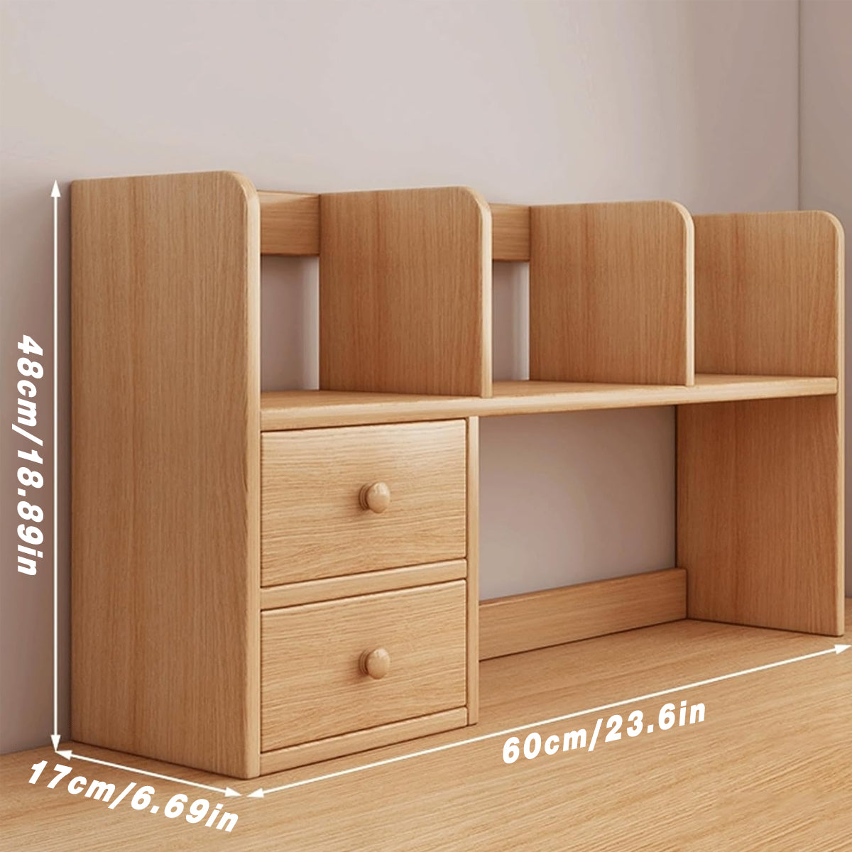 Desktop Bookshelf Organizer Bookcase Rack for Home Office Use